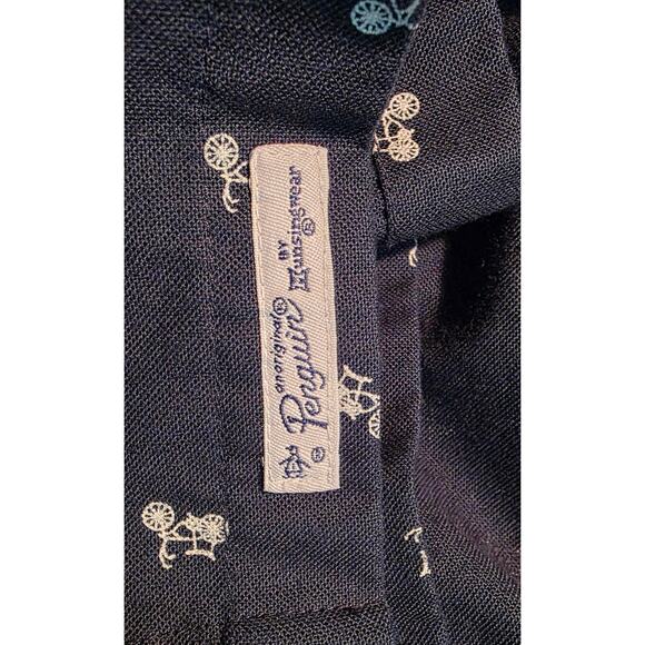 PENGUIN BY MUNSINGWEAR Navy Blue Bicycle Print Buttoned Shirt Sz L - Picture 5 of 7